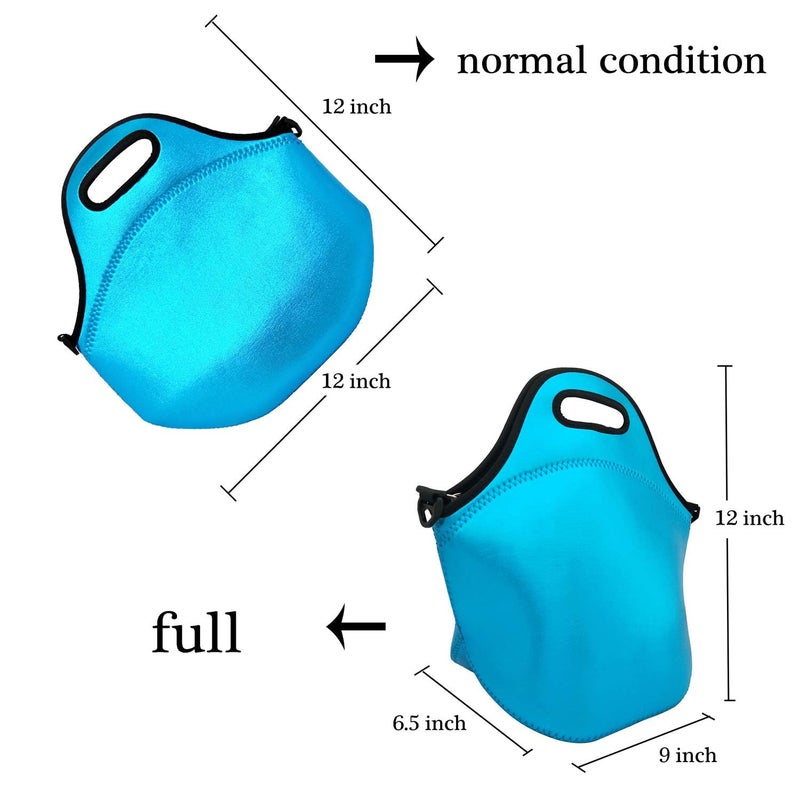 YIDA Neoprene Insulated Lunch bag, Lunch tote Boxes Bags for Women Men Work Office Picnic Travel (Blue) - Image 3